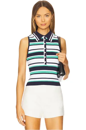 525 America Vivienne Johnny Collar Striped Tank in