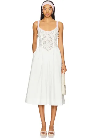 For Love & Lemons Blossom Lace Midi Dress in
