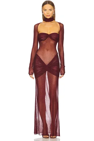 Mirror Palais The Starlite Dress in Garnet in