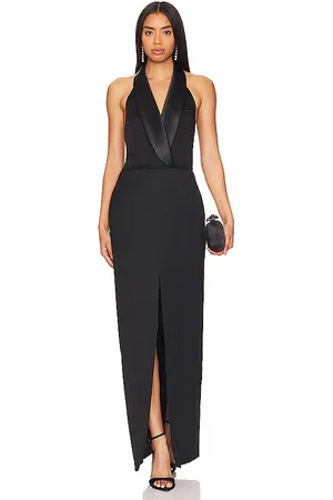 Simkhai Janice Tuxedo Halter Vest Gown in