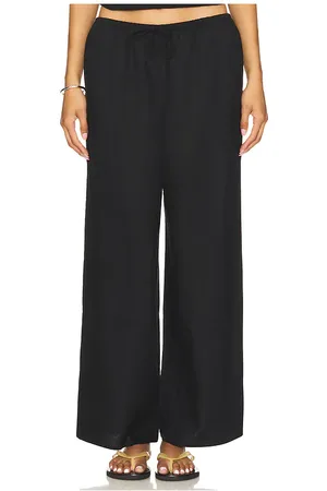 ONIA Air Linen Wide Leg Drawstring Pant in