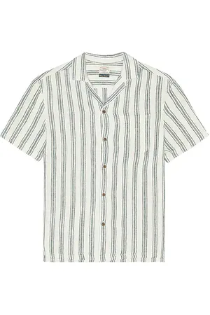 Faherty Short Sleeve Palma Linen Camp Shirt in