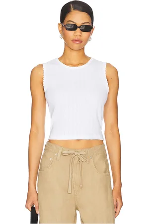 Leset Pointelle Sleeveless Crew Top in