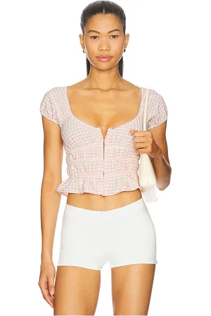 For Love & Lemons Petal Gingham Top in