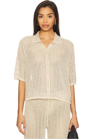 Barefoot Dreams Sunbleached Buttoned Short Sleeve in