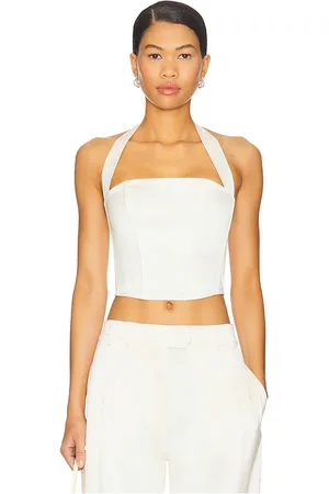 FLEUR DU MAL Satin Halter Corset Top in