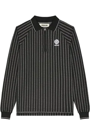 Metalwood Ribbed Long Sleeve Polo in