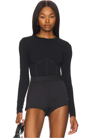 FLEUR DU MAL Organic Cotton Long Sleeve T-shirt Bodysuit in