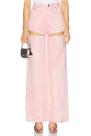 AREA Crystal Slit Wide Leg in