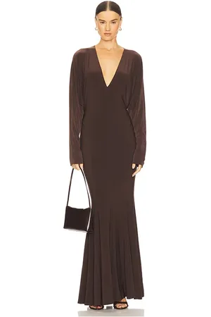 Norma Kamali X REVOLVE Dolman V Neck Fishtail Gown in