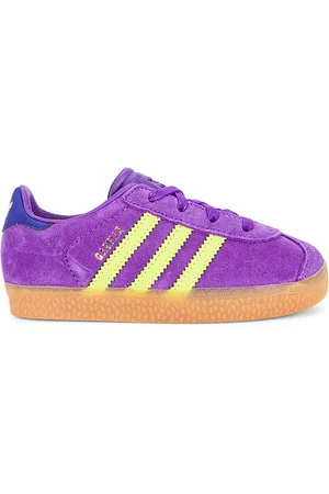 adidas Toddler Gazelle Sneaker in Active Purple Solar Yellow & Collegiate Purple