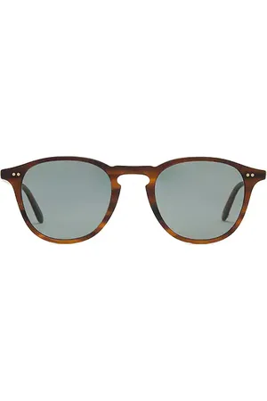 GARRETT LEIGHT Hampton Sun in Matte Saddle Tortoise & Semi-Flat Bluesmoke in Matte Saddle Tortoise & Semi-flat Blue Smoke