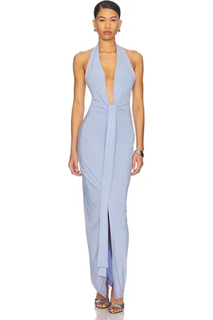 Norma Kamali X REVOLVE Tie Front Halter Gown in