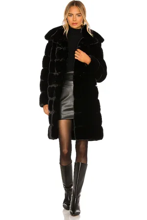 Adrienne Landau Faux Fur Long Coat in