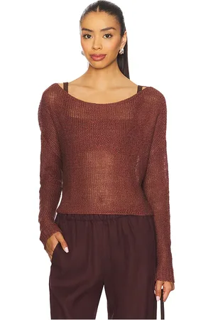 ENZA COSTA Linen Open Knit Bateau Sweater in