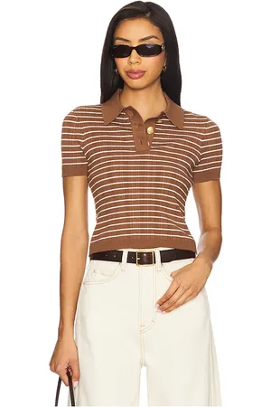 Lovers And Friends Camelia Stripe Short Sleeve Polo in