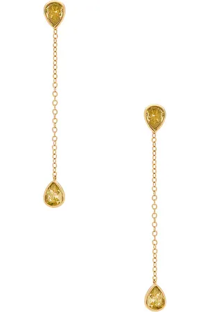 Ettika Radiant Gem Linear Chain Drop Earrings in