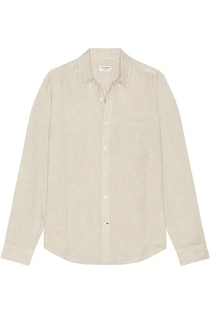 CLUB MONACO Long Sleeve Button Down Linen Shirt in