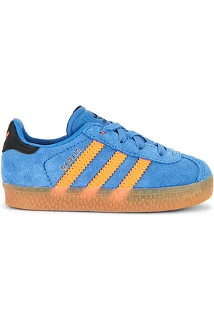 adidas Toddler Gazelle Sneaker in Focus Blue Solar Orange & Core Black