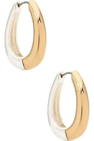 Ettika Metallic Mix Medium Hoop Earrings in