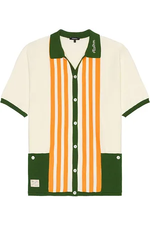 Malbon Golf Gabbiano Knit Button Up Shirt in