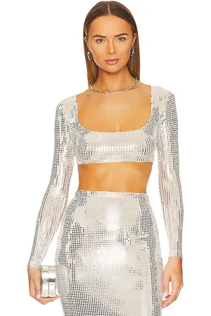 Ilkyaz Ozel Sirena Long Sleeve Crop Top in
