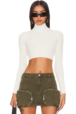 NBD Cara Cropped Knit Mock Neck in