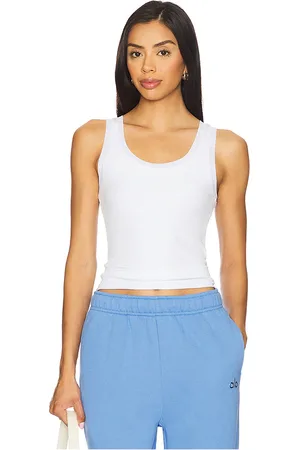 alo Ribbed Mesh Secret Tank Top in