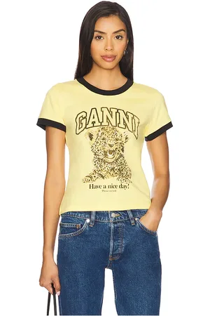 Ganni X Revolve Basic Jersey Baby Tiger Relaxed T- Shirt in