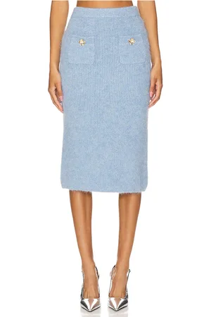 Self-Portrait Soft Knit Midi Skirt in
