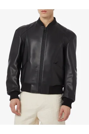 Trussardi Uomo Giacche di pelle - Giacca bomber ecopelle - Nero
