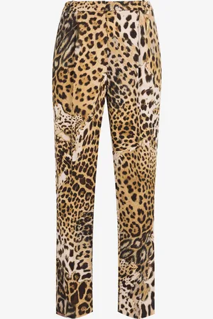 Roberto Cavalli Pantaloni a gamba dritta con stampa Jaguar