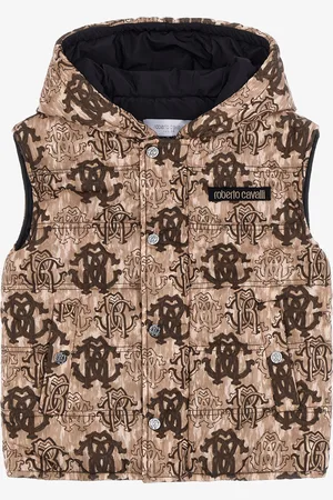 Roberto Cavalli Piumino smanicato con stampa 3D Monogram