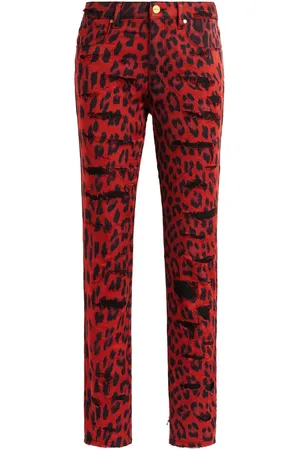 Roberto Cavalli Jeans effetto vissuto con stampa Leopard