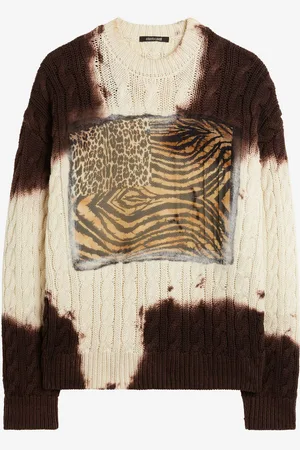 Roberto Cavalli Maglione con motivo Animalier Patchwork