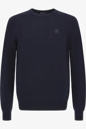 Roberto Cavalli Maglione in lana con Monogram Mirror Snake