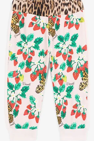 Roberto Cavalli Pantaloni sportivi con stampe farfalle e fragole