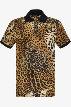 Roberto Cavalli Polo con stampa Jaguar Skin