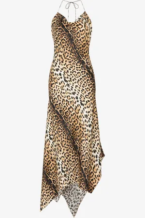Roberto Cavalli Abito sottoveste stampa Jaguar Skin