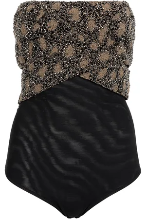 Roberto Cavalli Bead-Embellished Wrap-Effect Bodysuit