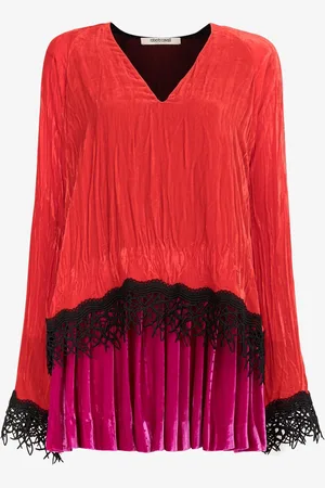 Roberto Cavalli Mini abito in velluto e pizzo