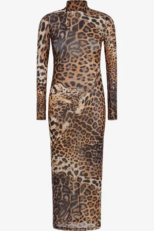 Roberto Cavalli Abito Lungo in Tulle Jaguar