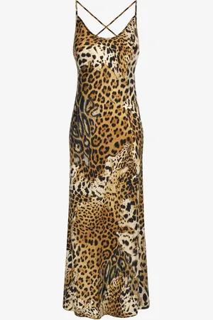 Roberto Cavalli Abito sottoveste stampa Jaguar Skin
