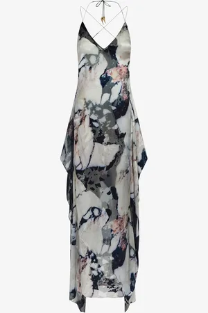 Roberto Cavalli Marble print long Dress