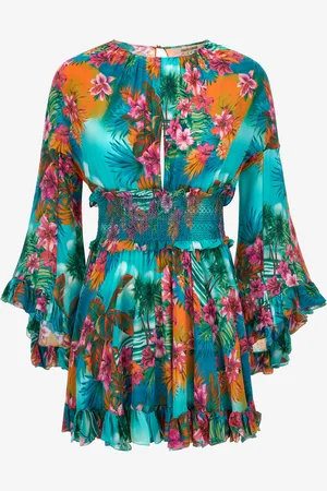 Roberto Cavalli Abito mini stampa Hawaii