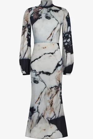 Roberto Cavalli Marble print long Dress