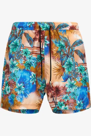 Roberto Cavalli Shorts da bagno con stampa Hawaii