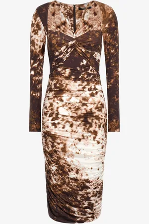 Roberto Cavalli Abito midi aderente con stampa Appaloosa