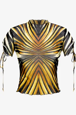 Roberto Cavalli T-Shirt Stampa Ray Of Gold