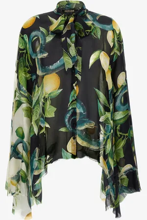 Roberto Cavalli Camicia in seta stampa Limoni